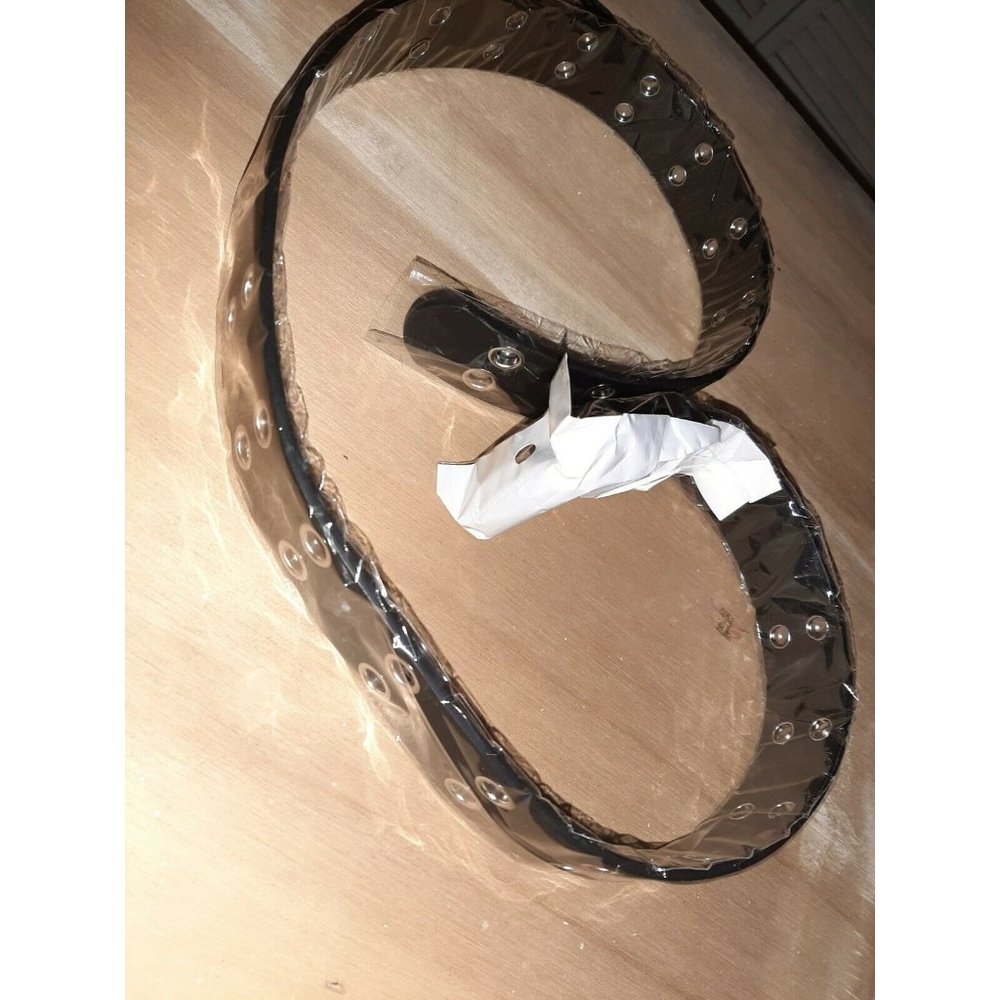 Mens Eyelet Decor Metal Buckle Belt 43 inches long